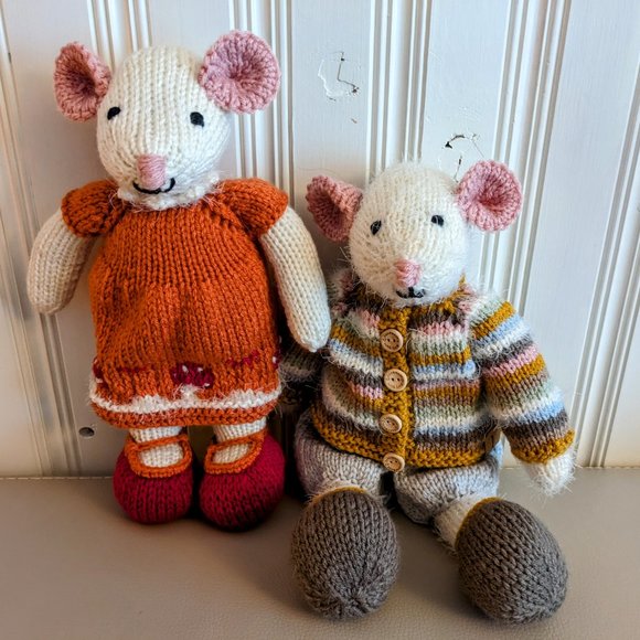 Meet Ella Mouse handmade tricot stuffed animal baby shower birthday gift 14 inch - Picture 7 of 7